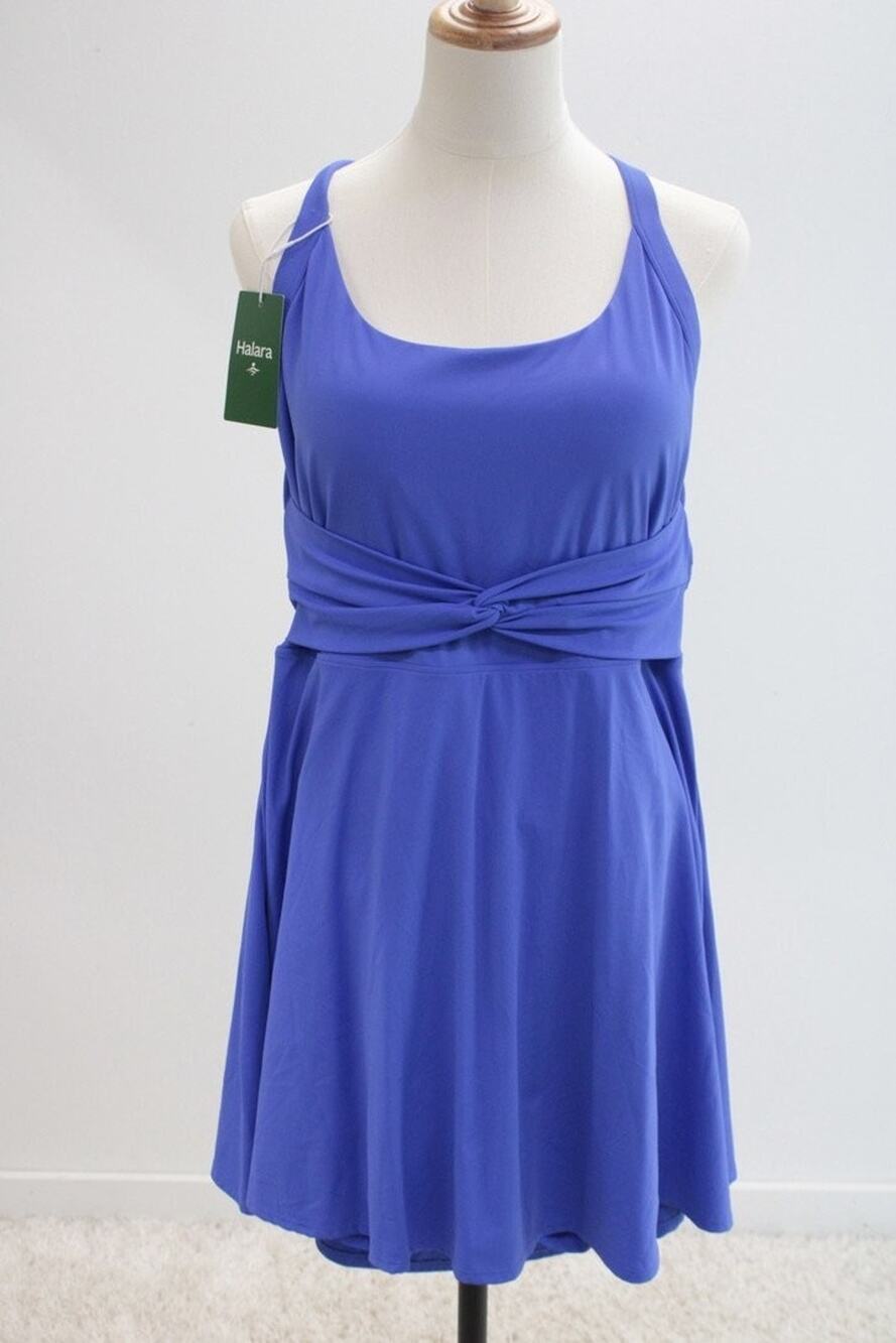 NWT Halara SoftlyZero Plush Active Dress Skort Athleisure Easy Peezy Blue Large